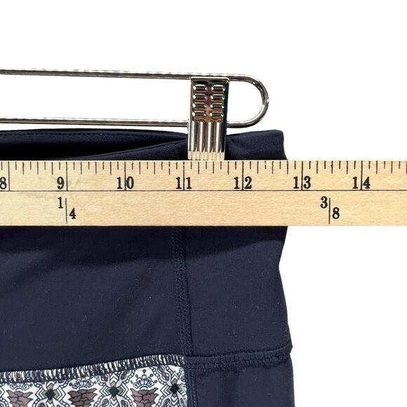 Athleta Leggings Womens S Blue Mosaic Mantra Mesh Capri Activewear Stretch Yoga - Picture 7 of 14